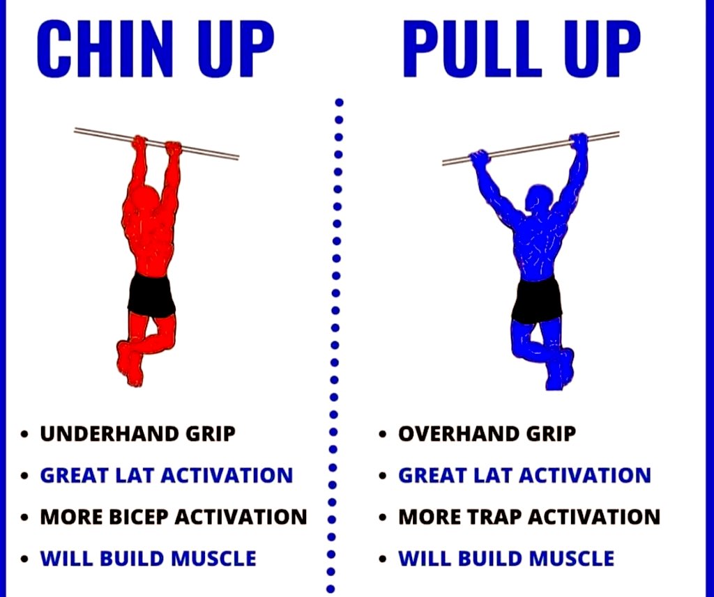 RT @FitBharat: Chin Up V/s Pull Up 

#BodyWeightWorkout https://t.co/sYxrb3Pjlc