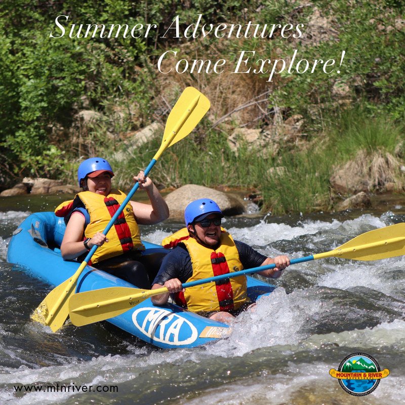 Our low profile inflatable kayaks allow you to learn a new skill, under the careful instruction of our expert river guides.  Lesson included!  Splashy, cool, Summer fun.  Adventure, relax and explore with MRA.  mtnriver.com