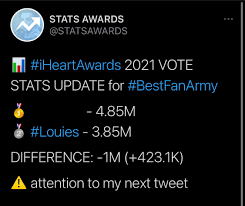 AlwaysGolden4's tweet photo. "Just how fast the night changes" Literally Hope we don't do this again instead we work HARDER LOUIES
LOUIES SUPREMACY
LOUIES FINISHING STRONG
PROUD OF LOUIS TOMLINSON
I vote #Louies for #BestFanArmy at the #iHeartAwards https://t.co/3C4ZOu2mrL