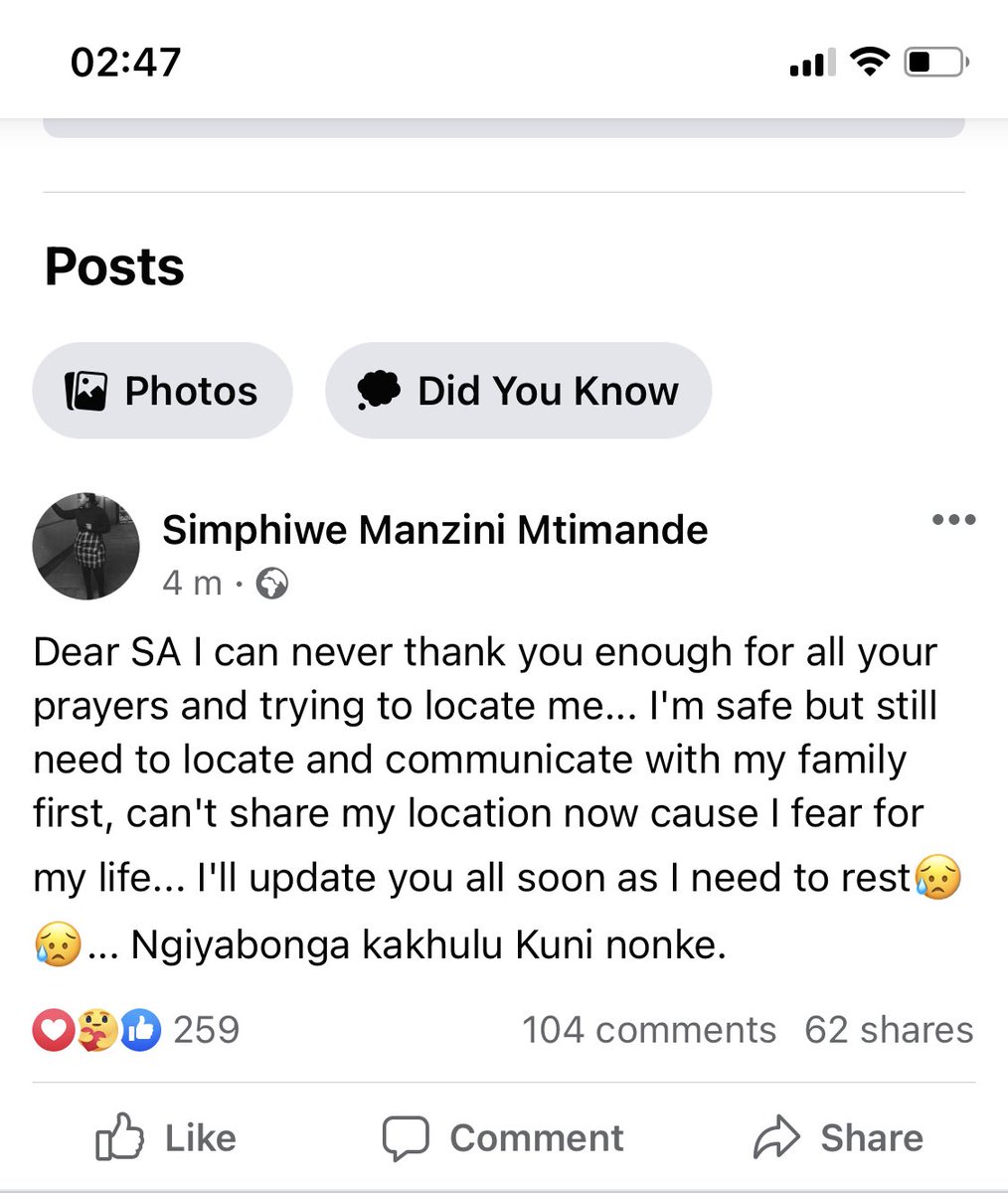 SAYoungLion's tweet image. Update: #FindSimphiwe #FindSimphiweManzini