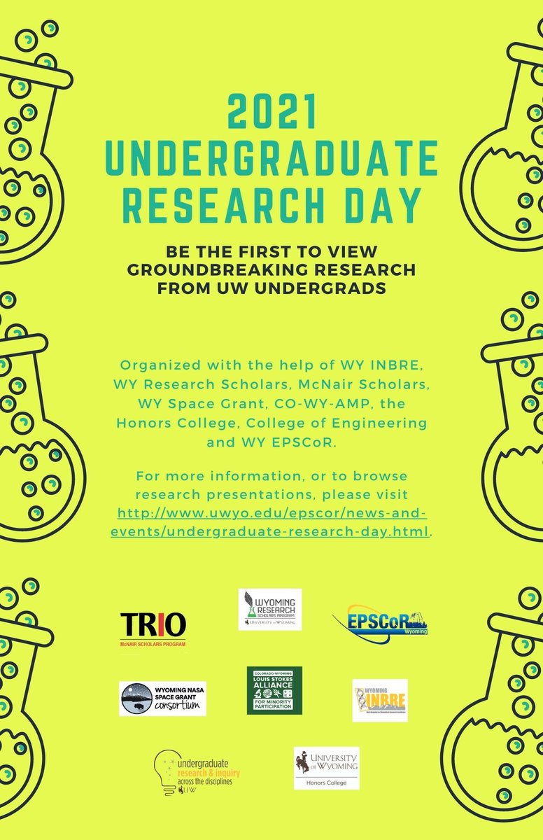 Wyoming EPSCoR (@wyomingepscor) on Twitter photo And now...drum roll please...the moment you've all been waiting for.  Undergraduate Research and Inquiry Day student presentations are now open and available for virtual viewing!
Use the link below to explore this year's research lineup!
uwyo.edu/epscor/news-an… And now...drum roll please...the moment you've all been waiting for.  Undergraduate Research and Inquiry Day student presentations are now open and available for virtual viewing!
Use the link below to explore this year's research lineup!
uwyo.edu/epscor/news-an…