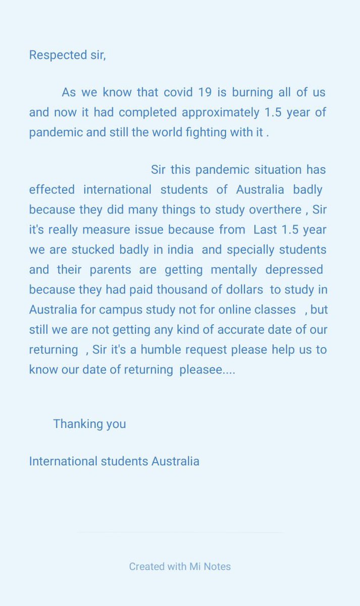 Gurpree30588867's tweet image. It’s been 15 months. Please open borders with all safety protocols for students atleast. You are playing with future of students @CharlesSturtUni @studymelbourne @ScottMorrisonMP @AlanTudgeMP @SPSOberoi @Khalsa_Aid @SonuSood @PMOIndia @nitin_gadkari #StudentsLivesMatter