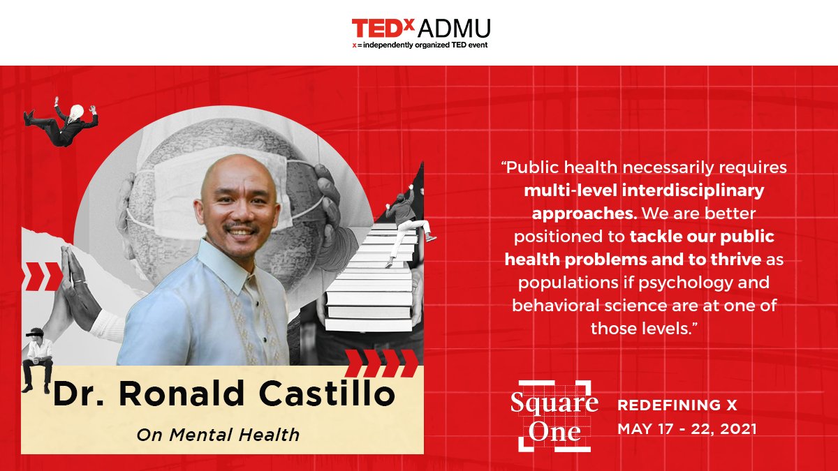 TEDxADMU's tweet photo. “...We are better positioned to tackle our public health problems and to thrive as populations if psychology and behavioral science are at one of those levels” 
- Dr. Ronald Castillo

#TEDxADMU #SquareOne #RonaldCastillo https://t.co/YZ0f9aoMVf