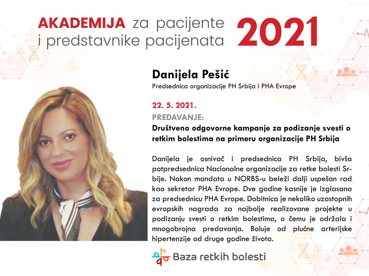 nvonorbcg's tweet photo. Za ovo predavanje možete se prijaviti na: 
https://t.co/EFsH7RFs6R

#bazaretkihbolesti #RareDisease https://t.co/wDEZaAJYE8