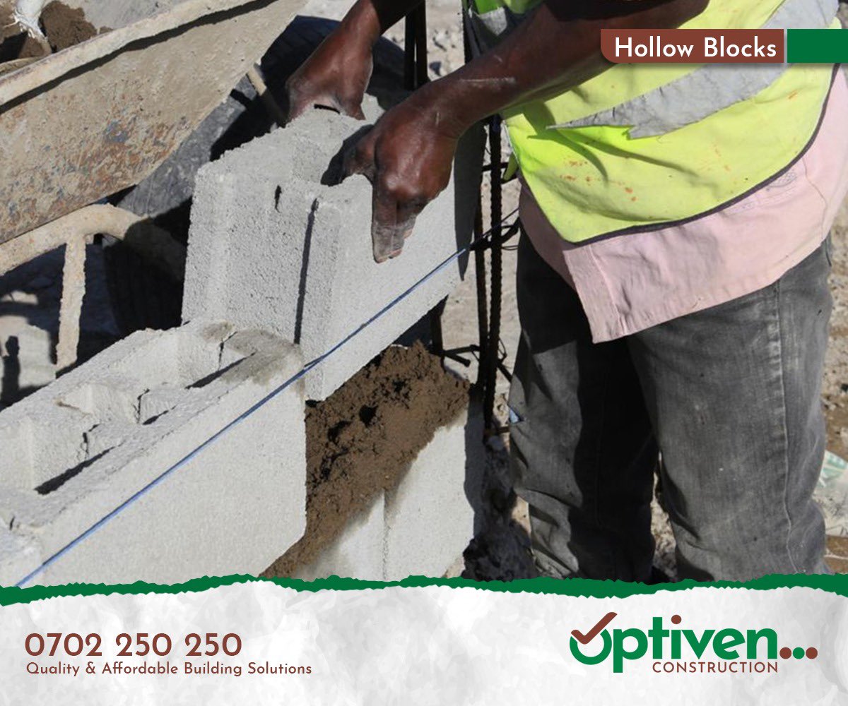 constructionopt's tweet photo. Hollow blocks are a perfect way to do your walls. They are less costly as they don’t require many materials to put together. They are also efficient in time and finishing as their interlocking nature makes work easier. https://t.co/At1IWpRMtn