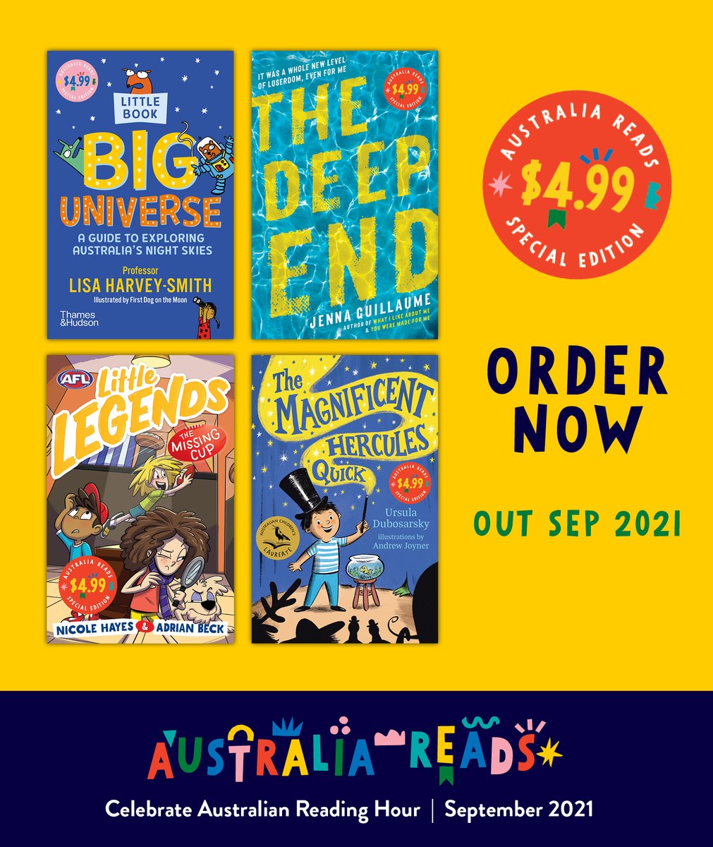 Announcing the 2021 Australia Reads Special Editions – out in September!

With thanks to <a href="/AllenAndUnwin/">Allen & Unwin</a>, <a href="/HardieGrantCP/">Hardie Grant Children's Publishing</a>, <a href="/MacmillanAus/">Pan Macmillan Aus</a>, @ThamesHudsonAU 

#AustraliaReads