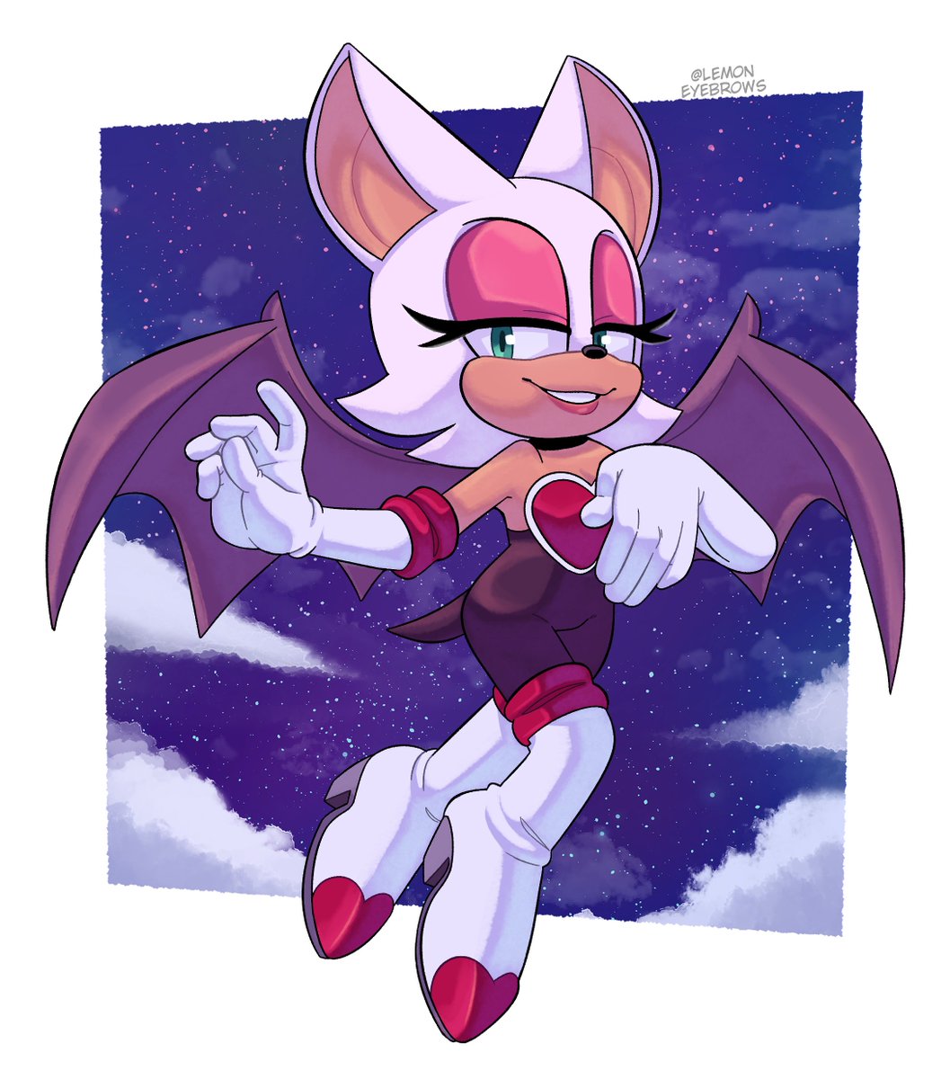 My art block cant stop me from drawing Rouge💕 
(also made her red)