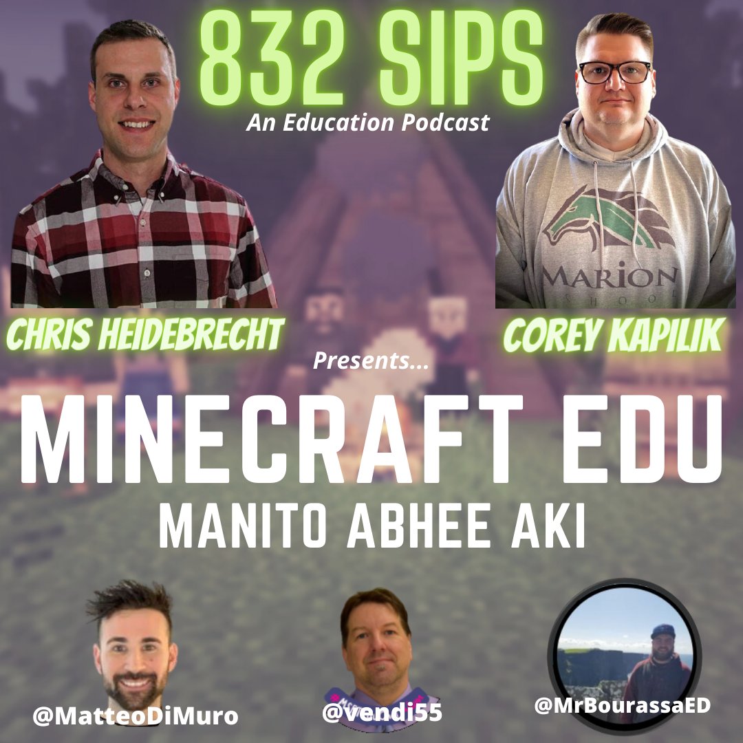 Matteo Di Muro (@matteodimuro) on Twitter photo Listen to 832 Sips an Ed podcast⚓We had a chance to sit down with <a href="/CoreyKapilik/">Corey Kapilik</a> and <a href="/CHeidebrecht1/">Chris Heidebrecht</a> to discuss their experience helping to create the #minecraft lesson Manito Abbee Aki.
anchor.fm/832sips/episod…
#mbedchat #saskedchat <a href="/louis_riel_sd/">Louis Riel School Division</a> <a href="/BrandonMBSD/">Brandon School Division</a> #edchat #edtech Listen to 832 Sips an Ed podcast⚓We had a chance to sit down with <a href="/CoreyKapilik/">Corey Kapilik</a> and <a href="/CHeidebrecht1/">Chris Heidebrecht</a> to discuss their experience helping to create the #minecraft lesson Manito Abbee Aki.
anchor.fm/832sips/episod…
#mbedchat #saskedchat <a href="/louis_riel_sd/">Louis Riel School Division</a> <a href="/BrandonMBSD/">Brandon School Division</a> #edchat #edtech