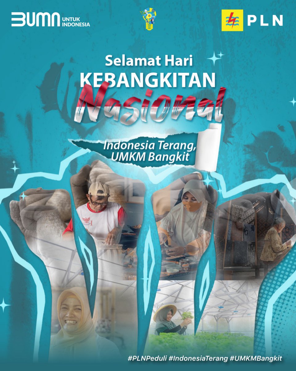 _pln_id's tweet image. Bersiap dan bekerja keras untuk membuahkan hasil yang optimal menuju Indonesia Terang, UMKM Bangkit. 

Selamat Hari Kebangkitan Nasional!
Bangkit! Kita Bangsa yang Tangguh!

#PLNPeduli
#IndonesiaTerang
#UMKMBangkit