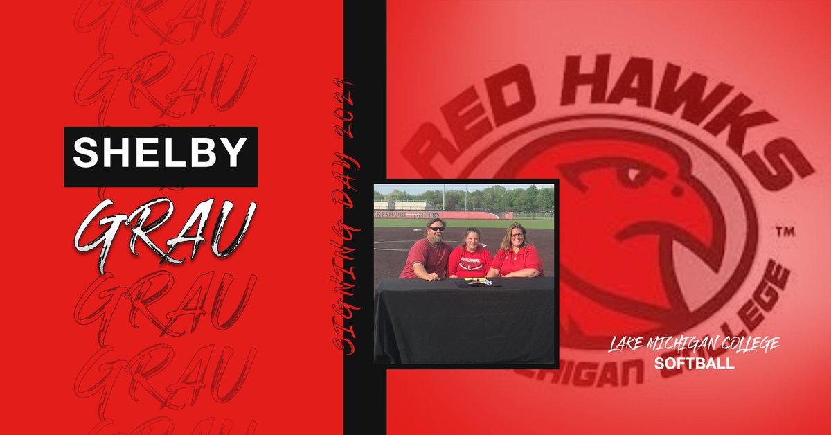 Congratulations to Shelby Grau on signing her letter of intent today to continue her academic and softball career at Lake Michigan College!! #LancerUp
