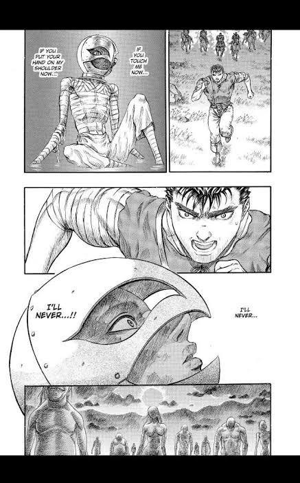 Timobros's tweet photo. I’ll admit that I am not huge on where BERSERK is heading , but the genius immensely complex character study between GUTS and GRIFFIN , their dependancy, infatuation &amp; hatred for one another, I dont think nothing will ever top that.

A true loss , once again RIP.
#KentaroMiura https://t.co/K7huBwgVsU