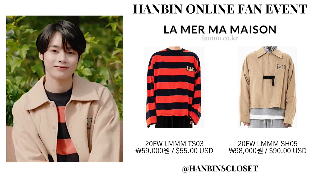 TPSTCLOSET's tweet image. [HANBIN ONLINE FAN EVENT] Hannies, Hello! It’s been a while~ 🥰 Instead of waiting for when Hanbin posts again, we are posting two items that Hanbin wore at his online fan event! 

Hope to see you again soon! ❤️~

#HANBINSCLOSET #HANBIN #HANBIN_BELIFT
#한빈 #빌리프랩 @HANBIN_twt_