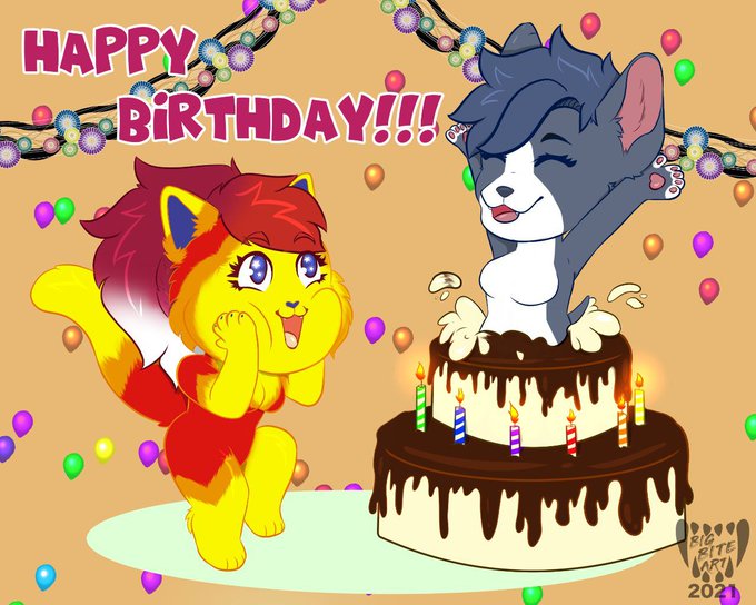 A super adorable birthday arts from my girl @Vessibare featuring her Pibble!

Thank you as well to the