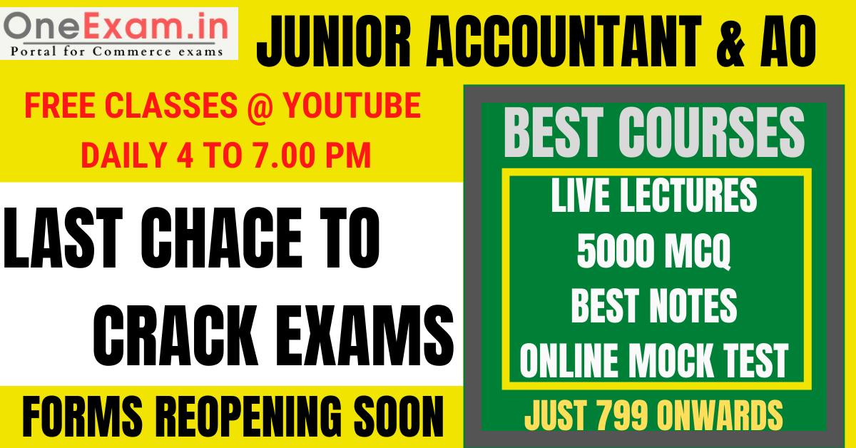 OneExamin's tweet image. #OneExam #TeamCA #freeclasses #junioraccountant #AO #YouTube