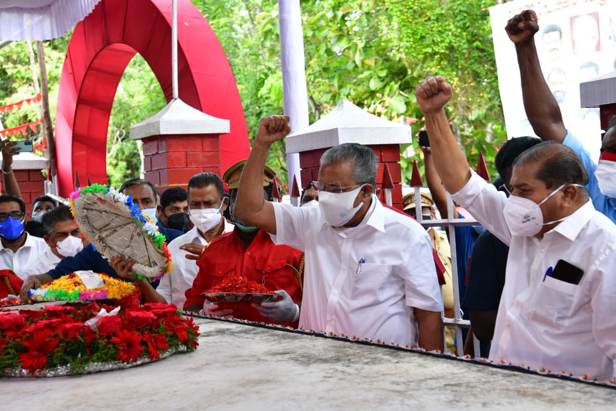 pinarayivijayan's tweet photo. Paid homage to the memory of our martyrs of Punnapra and Vayalar. Their glorious sacrifice reshaped Kerala's history. Today, Kerala's history is being reshaped for the better, once again. https://t.co/g8ltlcF0Be