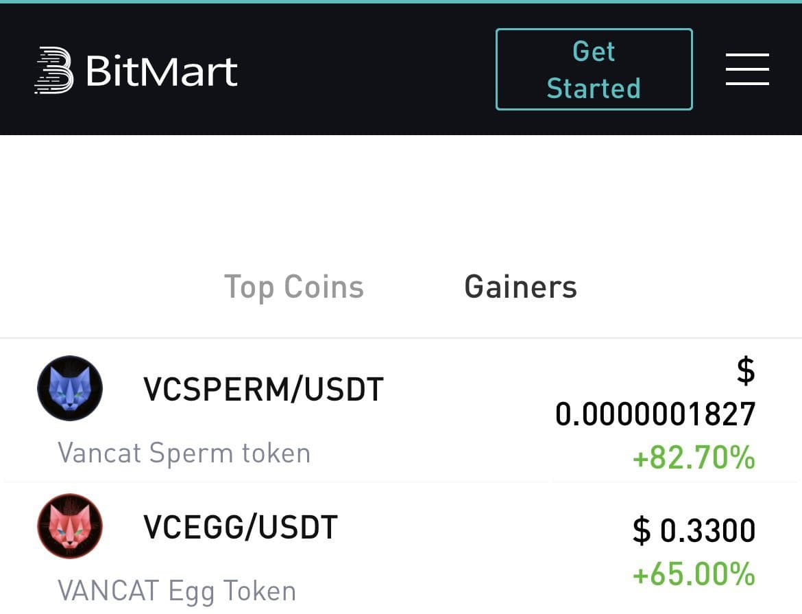 vancatsperm's tweet photo. Look at the first place of gainers, We are in the war and we will win this !! 👊👊

#BSC #NFT #VANCAT #VCSPERM https://t.co/sQm5rc5WWo