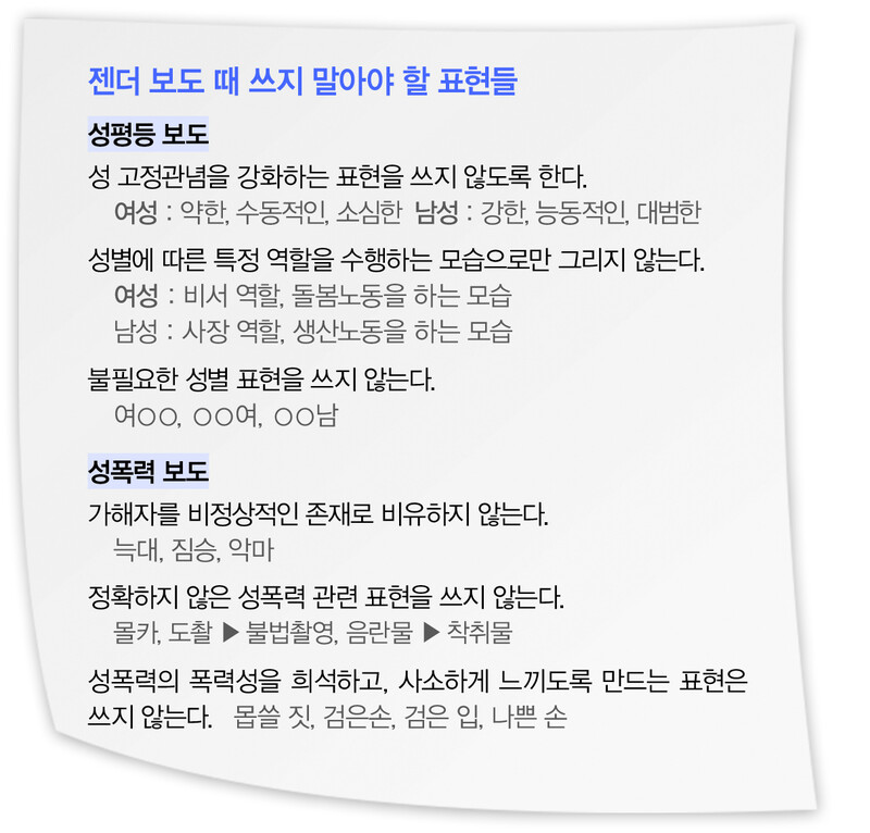 한겨레가 창간 33주년을 맞아 젠더 보도 가이드라인을 마련