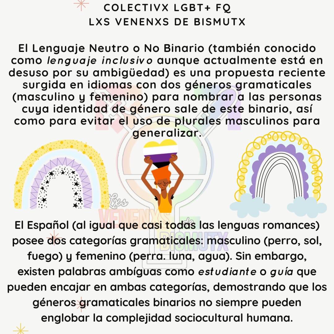 venenxsbismutx's tweet photo. 🏳️‍🌈🏳️‍⚧️Se les invita a nuestro conversatorio sobre Lenguaje Inclusivo, el cual se llevará a cabo el día sábado 5 de Junio a las 18:00hrs hora centro.El conversatorio tiene como objetivo informar a la comunidad acerca de la importancia, el beneficio y las bases del lenguaje neutro... https://t.co/S3DqNq6QX1