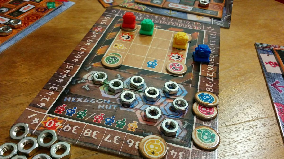 The central board during a game of Desktop HEBOCON Battle Kit.