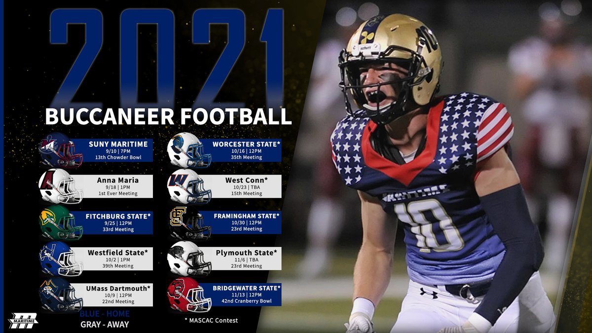 Maritime_Bucs's tweet photo. There's only 100 days until the kickoff of the Buccaneer football season (@bucs_fball)! Here's a look at the team's schedule for 2021!

#GoBucs #DefendTheBay #ForTheM #FireTheCannons #AnchorDown⚓️#BurnTheBoats https://t.co/GwZ75XFOY2