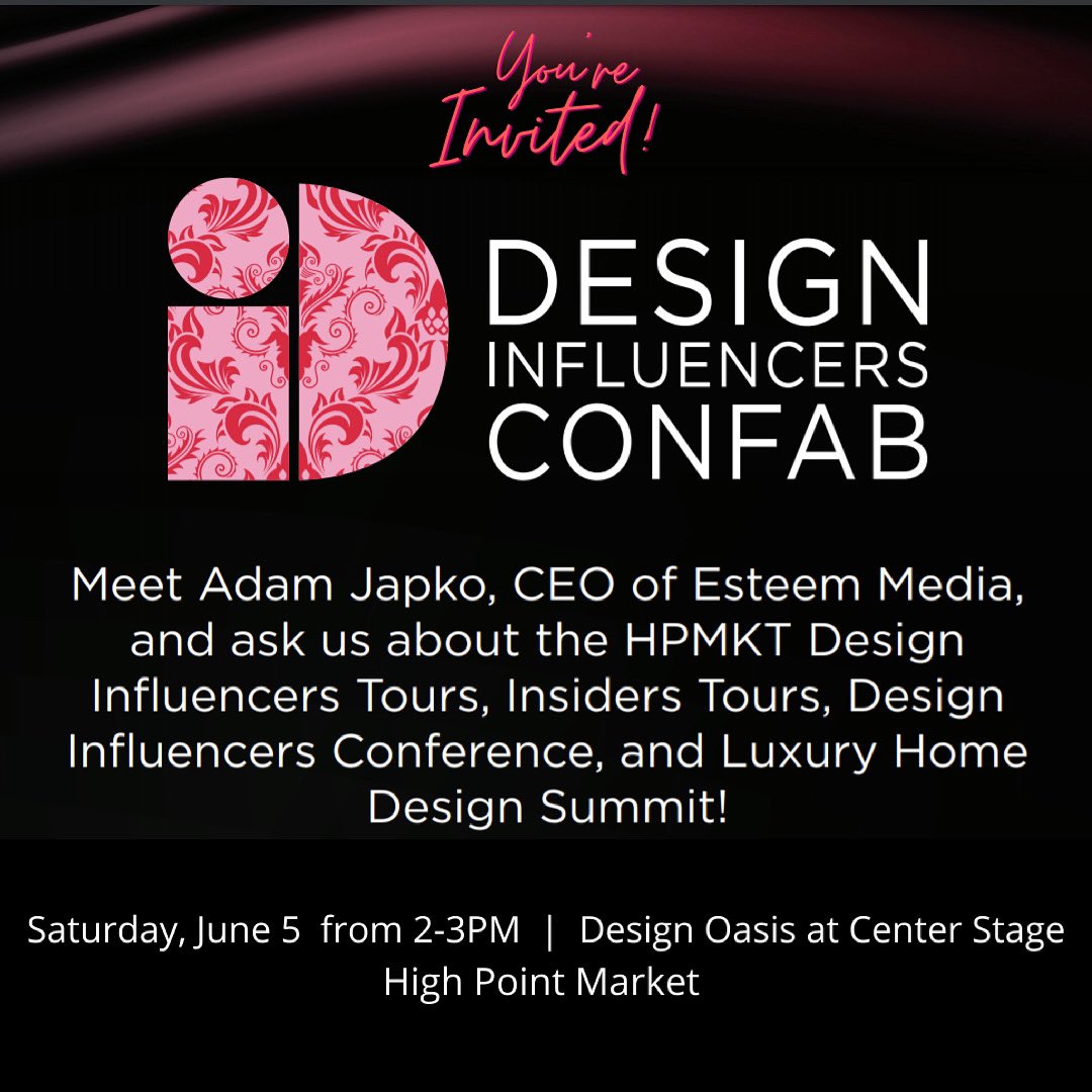 DesignInflConf's tweet image. DON'T FORGET: We're hosting a meet-up at @HPMarketNews this Saturday, June 5th from 2–3 p.m.! Go to the Design Oasis at Center Stage to say hello to our CEO and founder @adamjapko and learn more about the exciting year ahead for designers and design influencers.