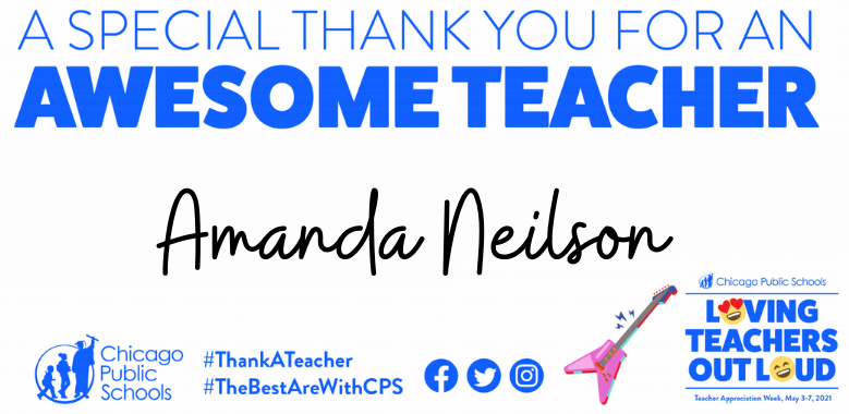 CPSCivicLife's tweet image. Shoutout to @ChiPubSchools #TransformativeTeacher, Amanda Neilson, English Teacher @SSICPTars! Her student shares, "I’ve recently experienced a death in my family and when my mental health was at an all time low, she was very understanding." #ThankATeacher #TheBestAreWithCPS