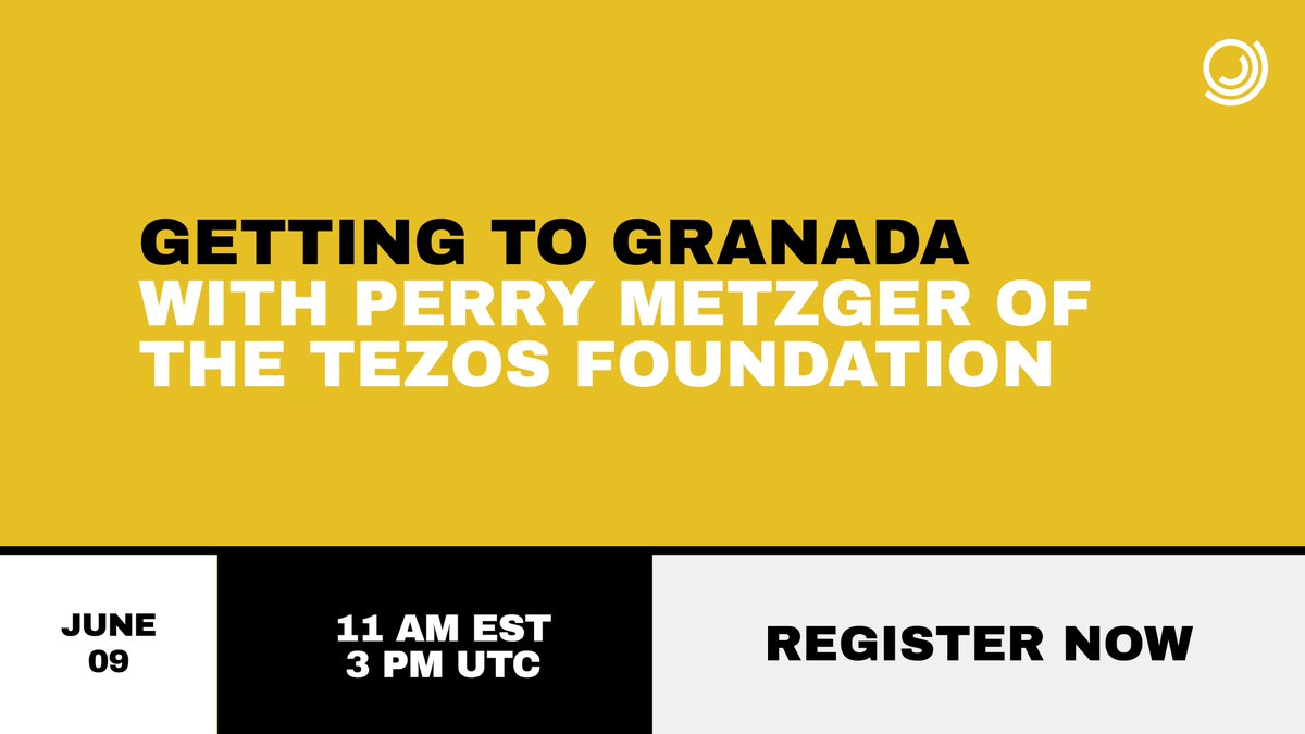 Want to learn more about the latest #Tezos upgrade proposal, Granada? Tune in next week to hear Perry Metzger of <a href="/TezosFoundation/">Tezos Foundation</a> explore some of the features included in the latest proposal. 

Register here: hopin.com/events/2021-se…