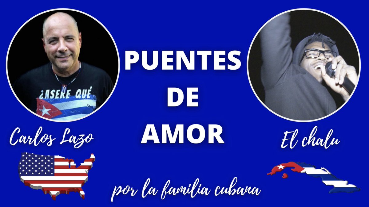 ¡Estreno! youtu.be/YsLsaelh2o8 via <a href="/YouTube/">YouTube</a> Estreno canción #PuentesDeAmor. Hoy 5 pm, hora de la Habana y Hialeah. Letra y música el Chalu de Barcelona en colaboración con el profesor Carlos Lazo y la producción y edición de DJ MR ALE. Interpretes El Chalu el profe Lazo.