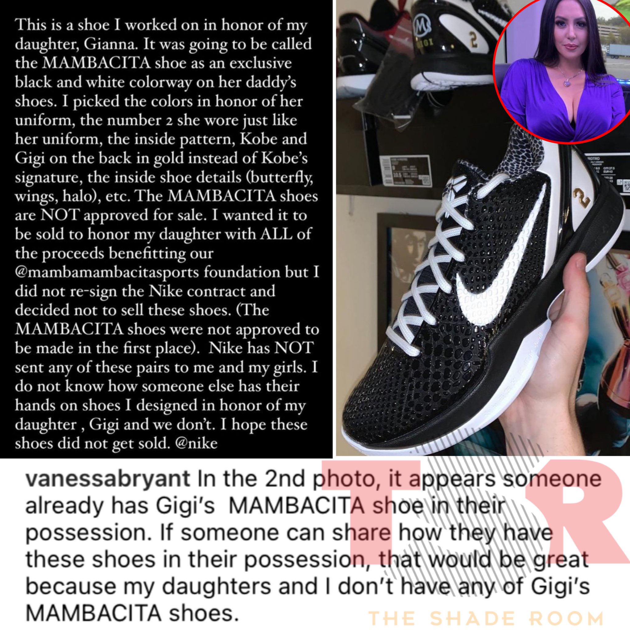 Vanessa Bryant Calls Out Nike for Mambacita Shoe Release