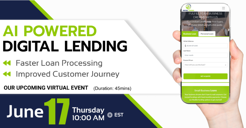 cognerium's tweet photo. Join us for a virtual event on Digital lending platform enabled with Artificial intelligence capabilities.

Click on the below link to Register

https://t.co/RiCJE19NWl

#DigitalLending #artificialintelligence #DigitalBanking #Banking