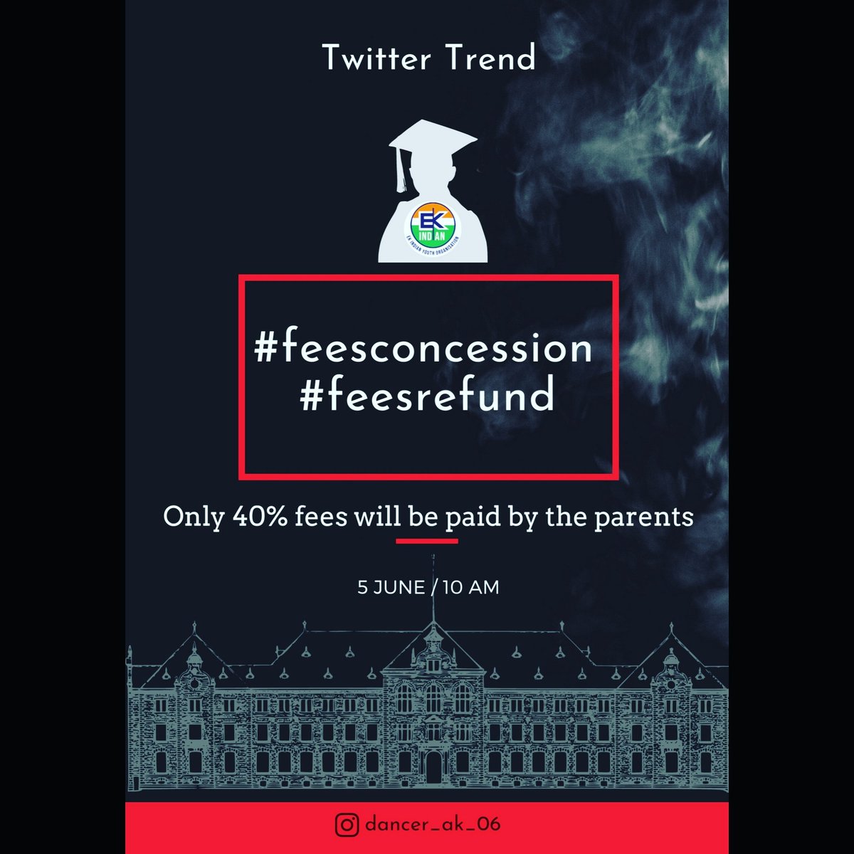 EkIndia13004645's tweet photo. Lets Do it Once Again
Students Power Nation Power
Not for yourself but for your Parents ❤️🙏
#refundfees #feesconcession https://t.co/YreJ4UeHK9