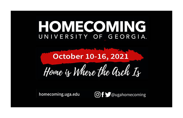 It’s official… Homecoming 2021 has a date! The week begins on October 10th and ends on October 16th. Stay tuned for t-shirt and event updates, and follow us on our Instagram <a href="/UGAHomecoming/">UGA Homecoming</a> for up-to-date announcements! We're so excited to see you in the fall! Go Dawgs! 🐾