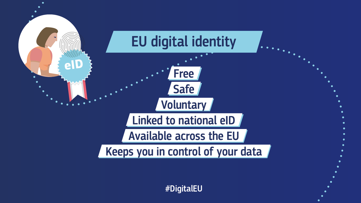 Roberto Viola (@violaroberto) on Twitter photo Today we proposed #EUdigitalidentity: simple but revolutionary.
With #eID Europeans, citizens & businesses, anywhere in Europe, will be able to access public & private services with just one safe electronic ID while staying in control of their data 👉 bit.ly/34Gi3mE Today we proposed #EUdigitalidentity: simple but revolutionary.
With #eID Europeans, citizens & businesses, anywhere in Europe, will be able to access public & private services with just one safe electronic ID while staying in control of their data 👉 bit.ly/34Gi3mE