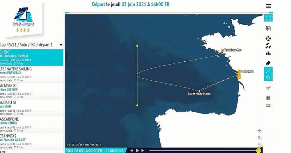 Suivez la cartographie de la Cap 45/11 en direct 👉 letelegramme.fr/voile/cap-45-1… <a href="/Cap_Martinique/">Cap-Martinique</a>