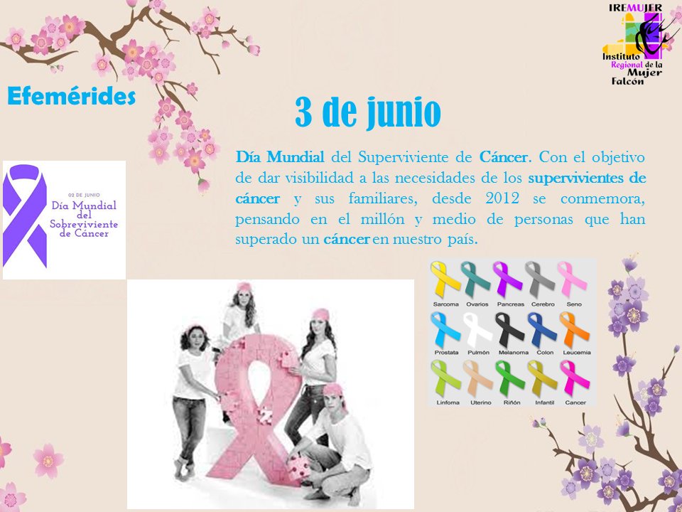 #Efemérides #JunioBicentenario 
Día Mundial del Superviviente de Cáncer. Para visibilizar las necesidades de los supervivientes de cáncer y sus familiares, pensando en mas del millón y medio de personas que han superado un cáncer en nuestro país.
#FelizJueves
