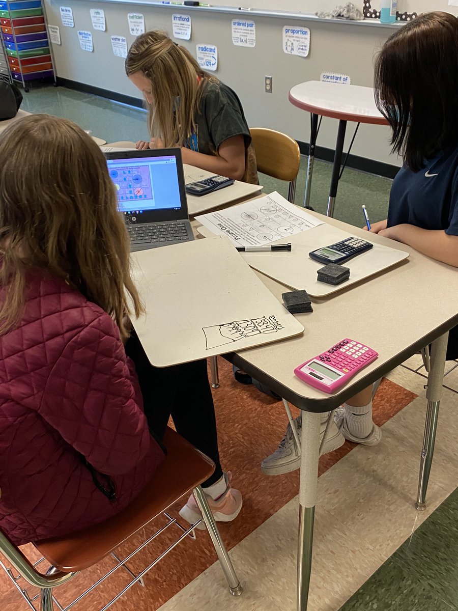 Mr_Fauci's tweet photo. Team work to figure out an Escape the Room on circumference and area! #WeArePlainedge https://t.co/rRyxLC2qNB