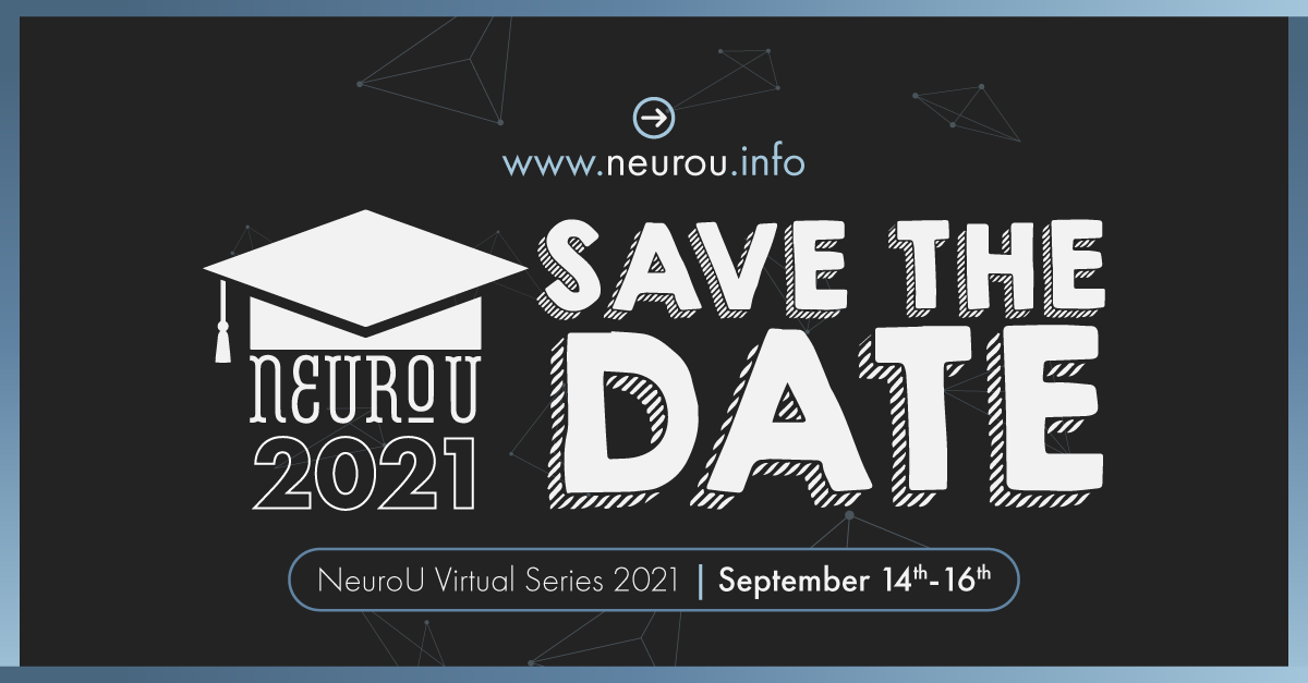 HCDNeuroscience's tweet photo. Mark your calendars! 🗓️ The NeuroU Virtual Series is back on September 14th-16th. NeuroU 2021 is here to tackle the new mindset that arose this past year. 💭 There is more innovation all around us than ever before-- from reimagined approaches to innovative applications. https://t.co/Aue02MxITV