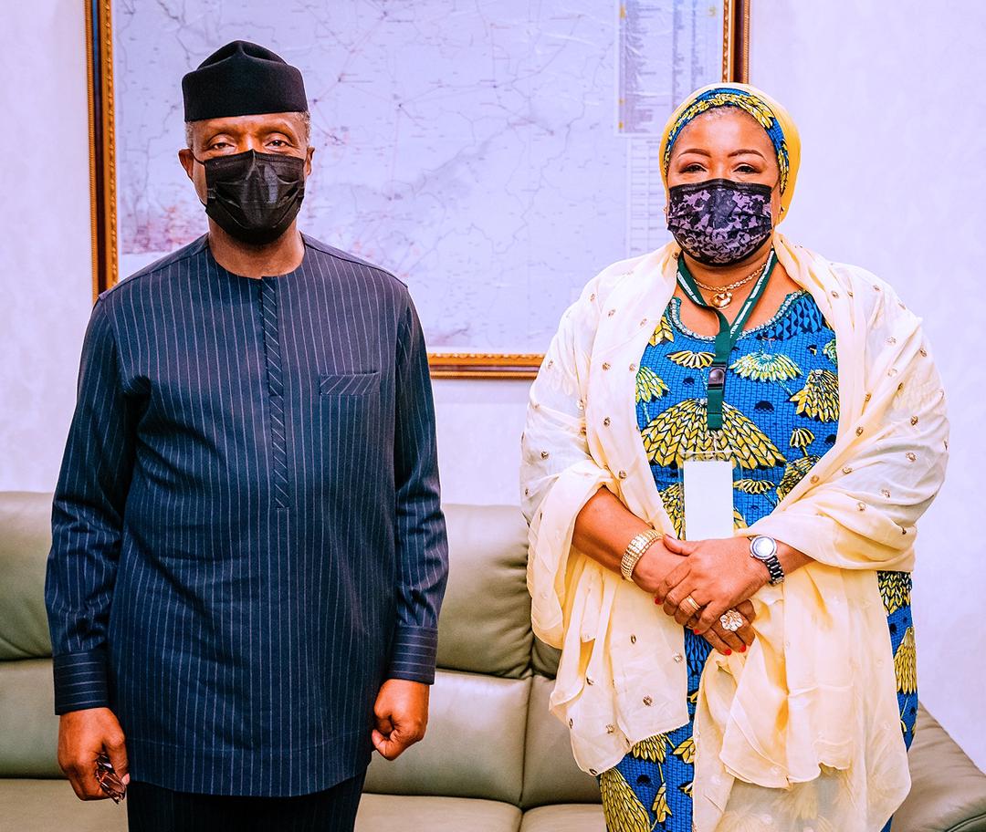 HighNigerian's tweet photo. Her Excellency Amb. Maureen Tamuno paid a courtesy visit to the Vice President His Excellency 
Yemi Osibanjo. To intimate him on her proposed projects and plans, as the Nigeria's High Commissioner/Ambassador designate to Jamaica, Dominican Republic, Belize and Haiti. https://t.co/GgwFcJD4Yv