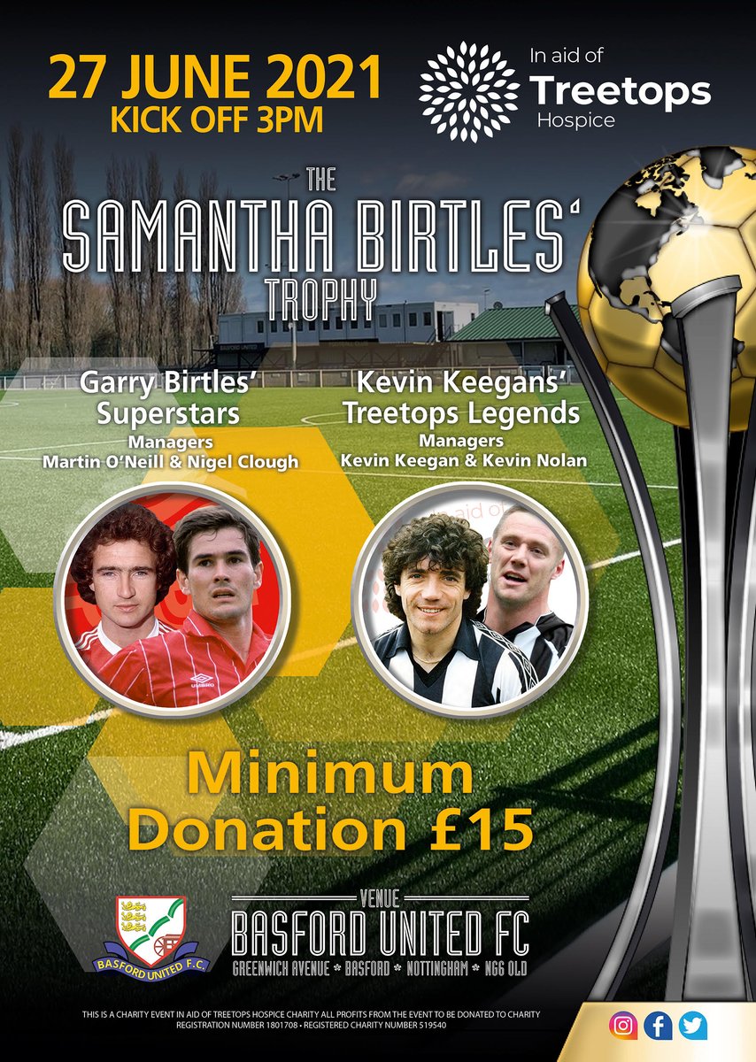 Basfordutdfc's tweet photo. Although tickets have sold out for the Samantha Birtles Trophy, you can still support @treetopshospice by purchasing a #VirtualTicket for a minimum donation of £15. Get yours along with a souvenir programme now: https://t.co/AV9JHN5oZd https://t.co/Ew7s8jB0IL
