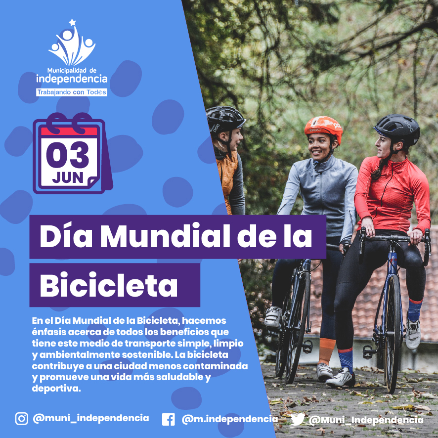 Avanzamos con la conformación de nuestra red comunal de ciclovías, sabemos que aún queda mucho por hacer, pero ya contamos con una mejor infraestructura que fomenta la movilidad sostenible, por eso hoy celebramos el #DíaMundialDeLaBicicleta 🚴‍♂️🚴‍♀️