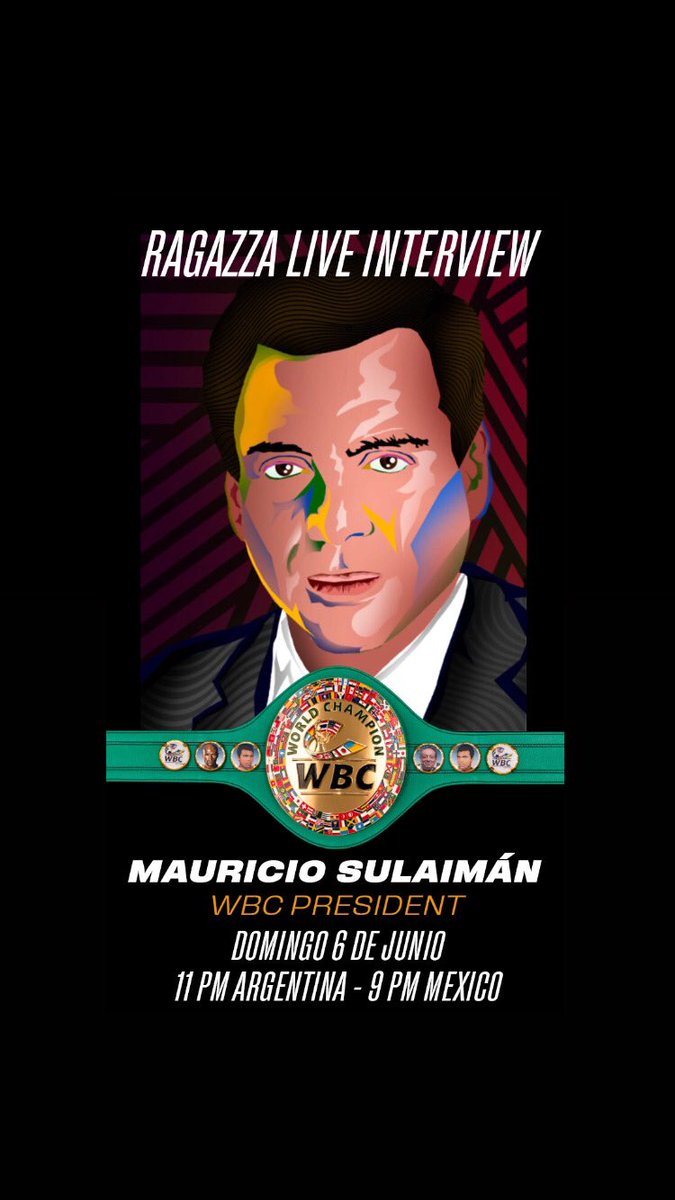 Este domingo 6 de Junio en mi  IG LIVE un invitado especial, Mauricio Sulaiman Presidentedel Consejo Mundial de Boxeo <a href="/wbcmoro/">Mauricio Sulaiman</a> <a href="/WBCBoxing/">World Boxing Council</a>