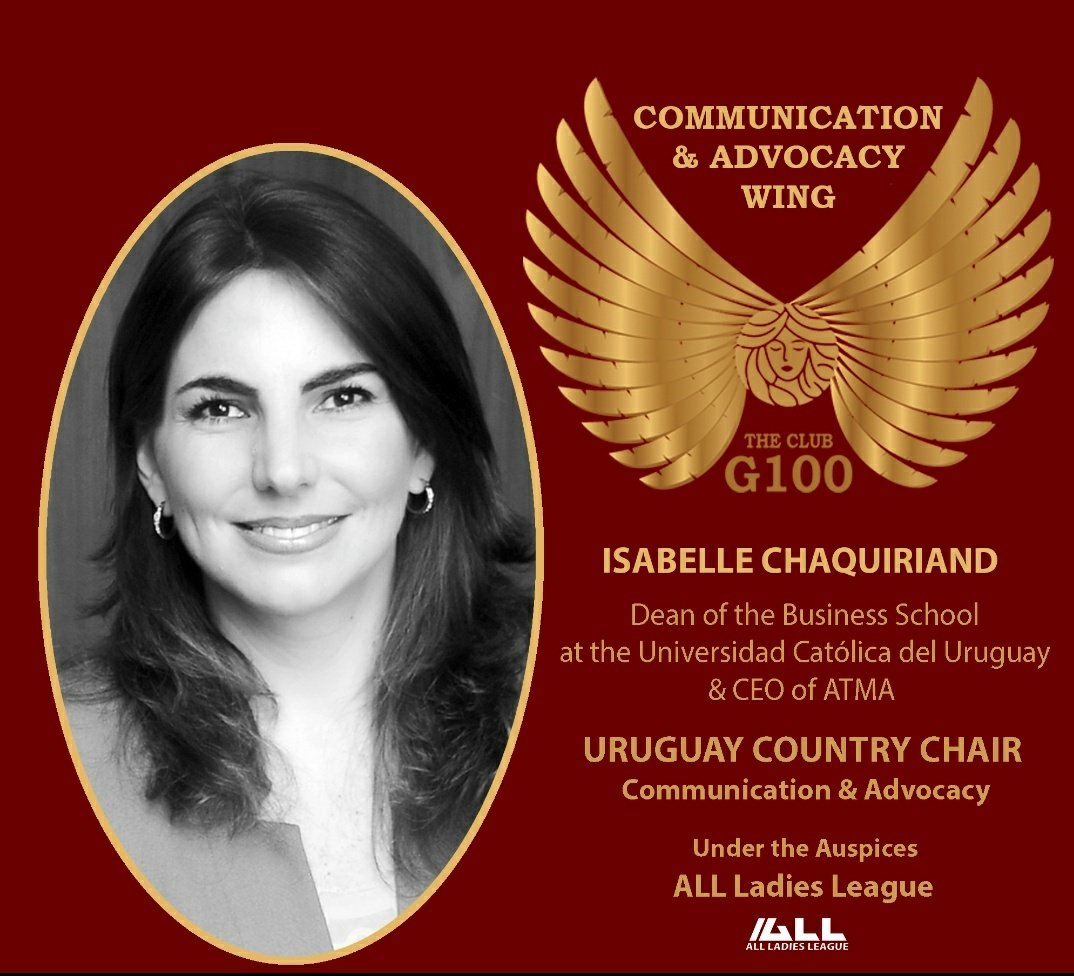 WESTT_EU's tweet photo. @harbeenarora and I are honoured to welcome Isabella Chaquiriand as the G100 Country Chair for Uruguay for Communication &amp; Advocacy. https://t.co/hIX8Ttpmxj