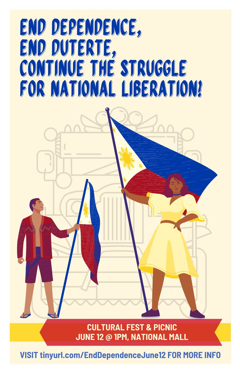 anakbayandc's tweet image. 🚨Event Alert: June 12th🚨

DMV Filipino grassroots organizations are organizing a cultural fest and picnic on Saturday, June 12 1PM EST at the National Mall, Washington D.C.