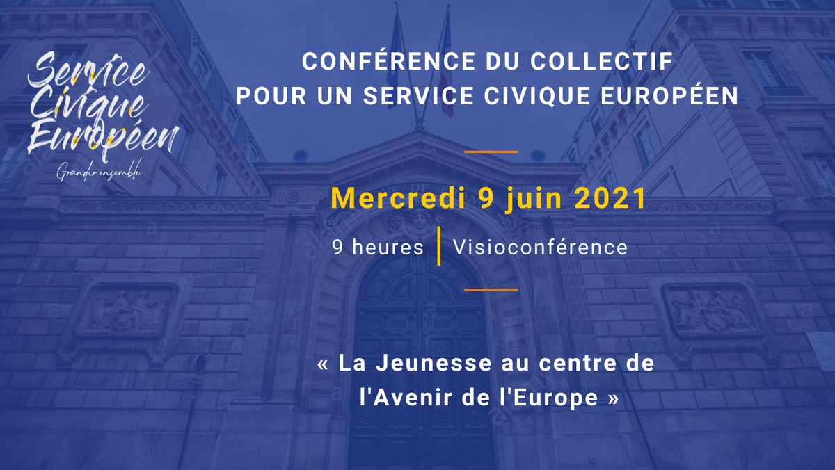 🇪🇺Save the Date! 🇪🇺
Visions d'Europe te propose de participer à la conférence "Le rôle de la jeunesse dans l'Avenir de l'Europe" organisé par <a href="/UEServiceciviq/">Collectif pour un service civique européen</a> 
📅 RDV le 9 juin de 9h00 à 14h00
plus d'information: fb.me/e/28XqlaPfn
 #servicecivique #futureofeurope #ue #europe
