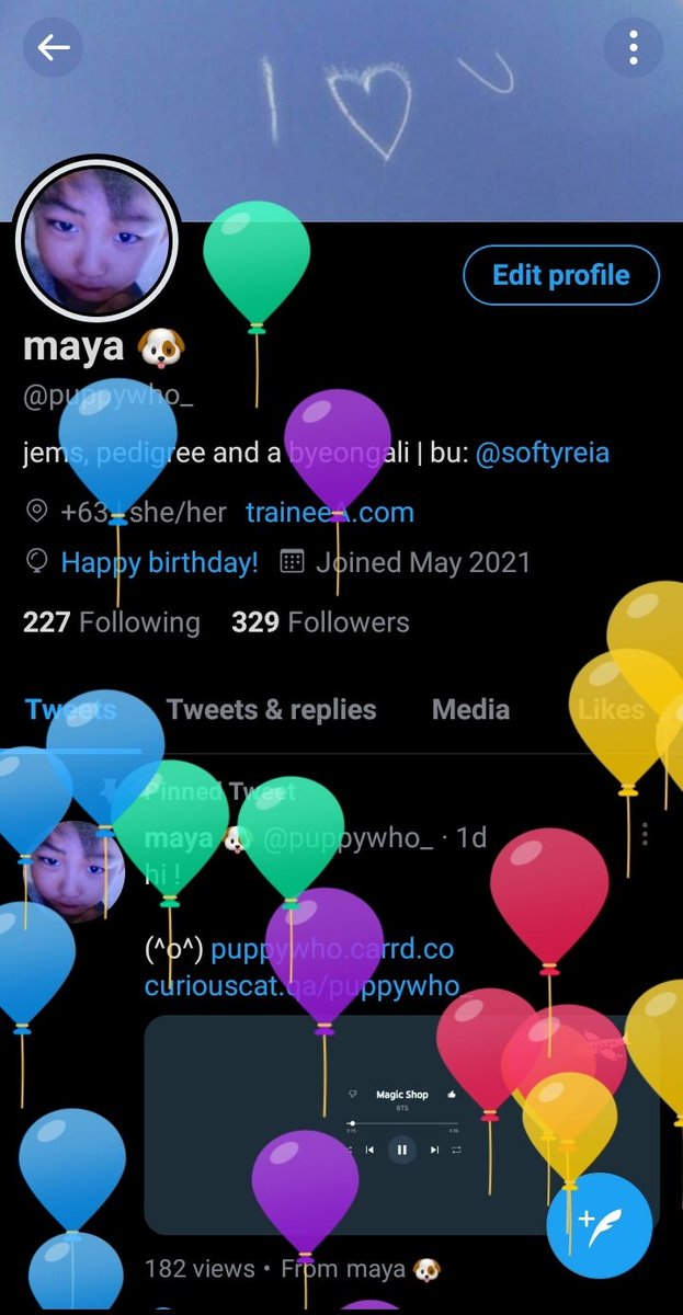 leosflirt's tweet photo. HAPLY BORN DAY @puppywho_ MF <33 STAY LOUD AND YOU KNOW ILYSM <33 MORE BARDAGULANS TO COME PLS ๐ฝ๐ฝ
P.S. I REALLY MADE THAT CAKE FOR U BCS YOU'RE SPECIAL MWA ๐
#OUSTMAYA #MayaBird #FlyHighMaya #WombEvictionNiMaya #HatchDay https://t.co/eZKZwLGwIb