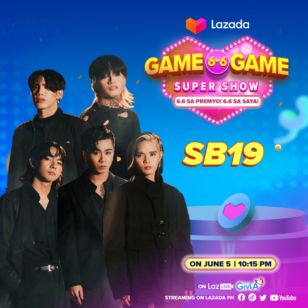 Excited na kami para sa #Lazada66GameShow this June 5, 10:15PM via LazLive, GMA, and more!

Get a chance to win prizes para sa #LazadaMidYearSale on June 6-8! Kaya make sure to set your reminders here: lzd.co/LazadaPH66Supe…

See you A'TIN! 💙

#HALFyMidYear #SB19ForLazada