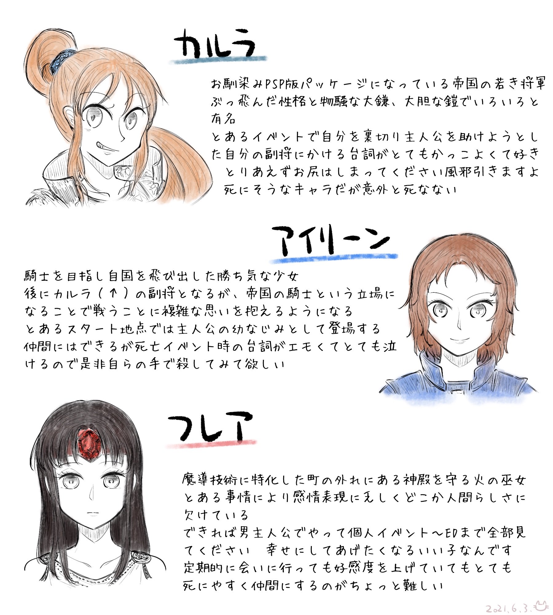 تويتر 沼に沈んだちぃね على تويتر ジルオールのキャラどれだけ描けるかチャレンジ 女の子編 ちぃねさんの一言を添えて Https T Co Sbdxidvjzu