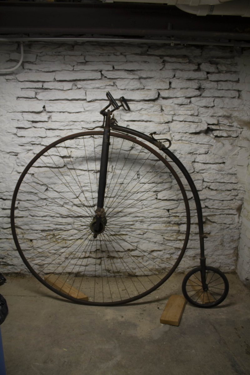 In our collection, we have a Penny Farthing bike, the first type of vehicle called a bicycle. These were most popular in the 1870s and 1880s. What was your first bike like?