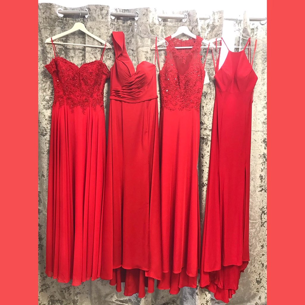 Dotique's tweet photo. A customer requested to see all our red prom dresses available in a size 8. So here they are! Do you have a particular colour you want for prom and want to know what we have available in your size? Don't hesitate to ask and we will take photos 😁 x https://t.co/uMvFWPUkG3