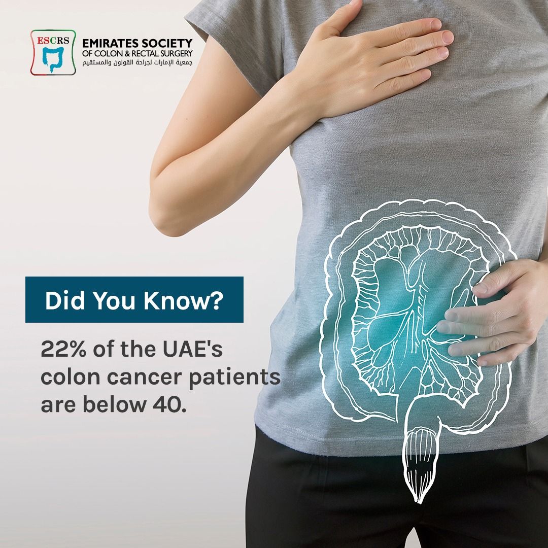 Wondering how common colon cancer is? A recent study conducted in the UAE showed that 41% of the UAE's colon cancer patients are under the age of 50, while patients younger than 40 years made up 22%. 

Read more: lnkd.in/e2ZMrNc

#ESCRS